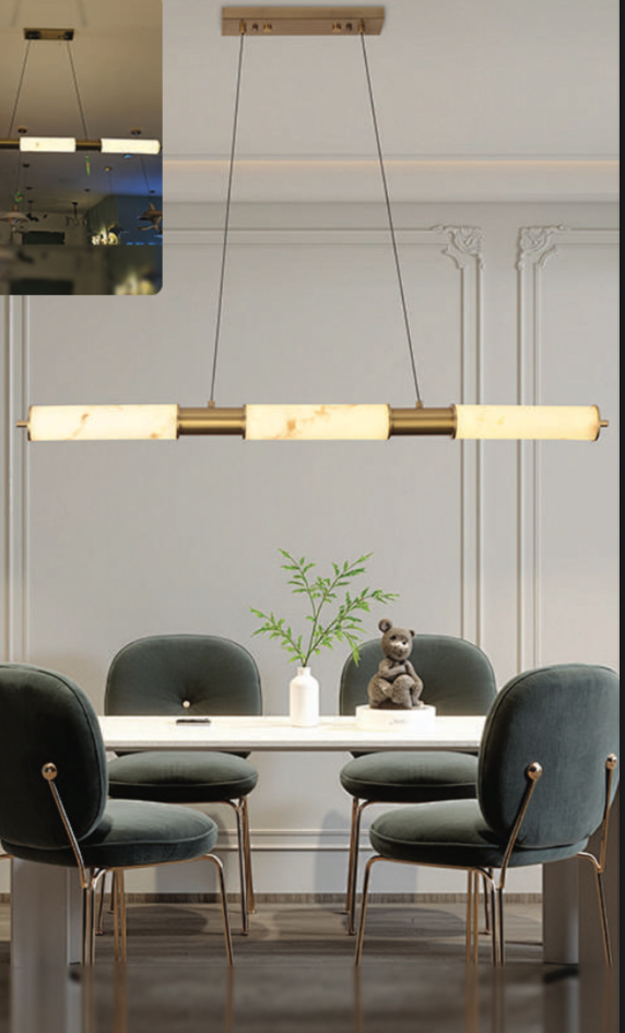 Linear Alabaster Dining Light