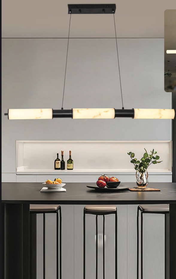 Modern Industrial Alabaster Bar