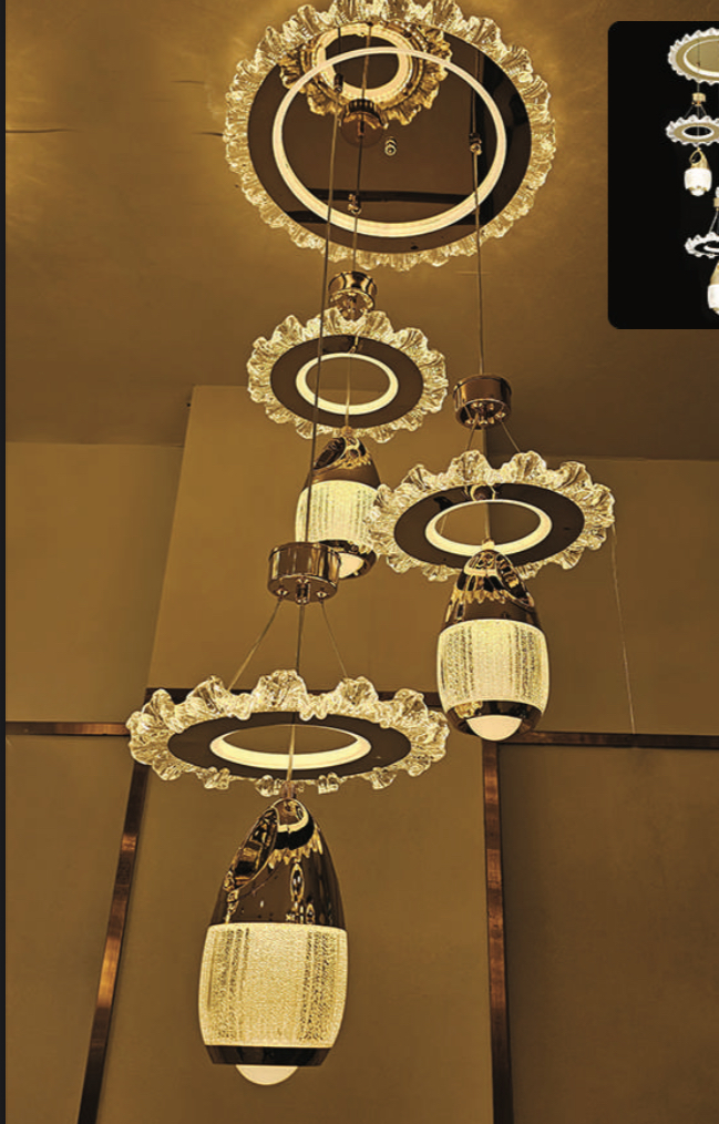 Modern Multi-Pendant Ring Chandelier
