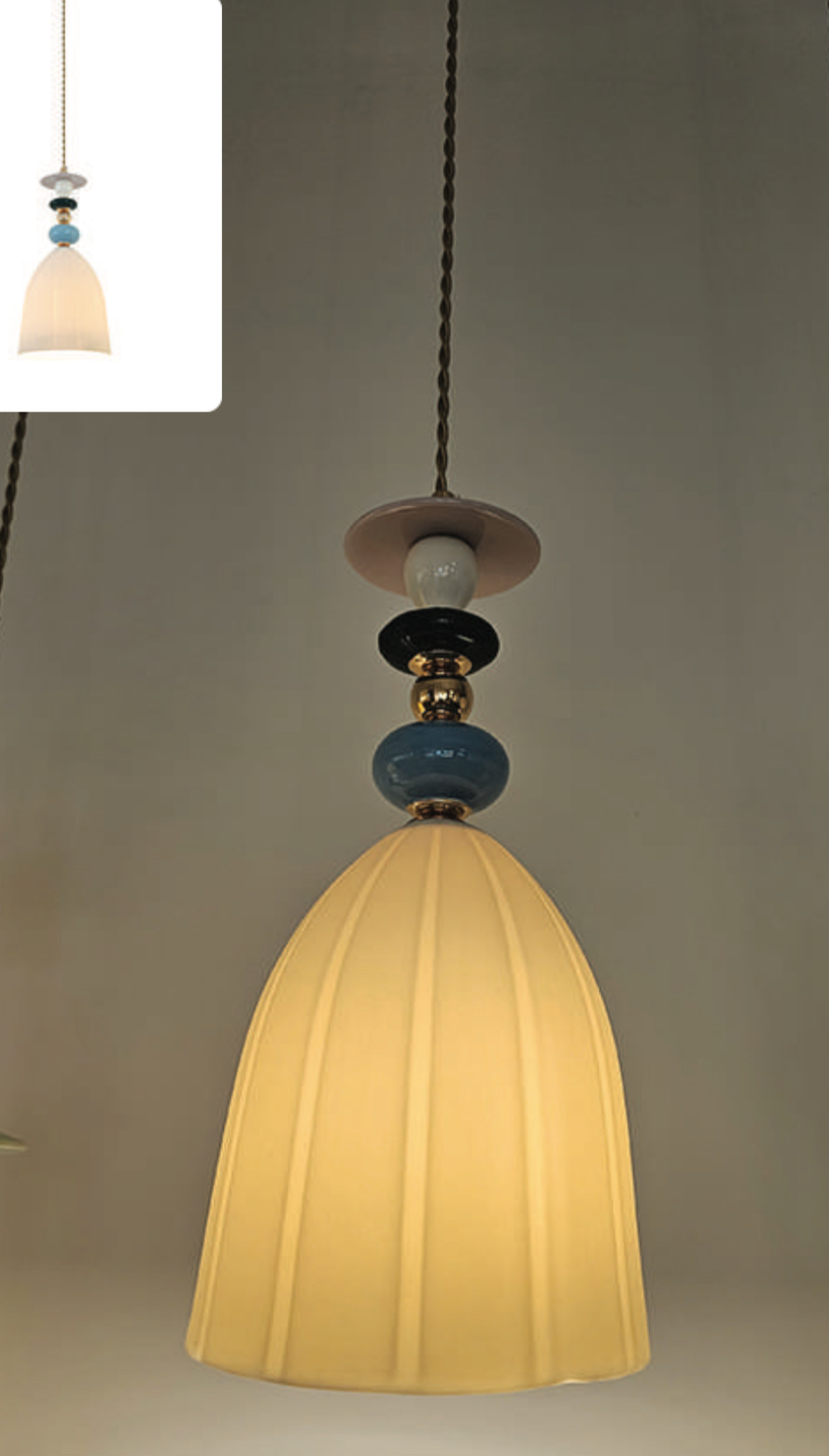 Playful Pleated Bell Pendant