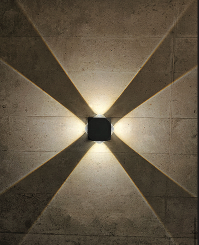 Crisscross Four-Beam Wall Light