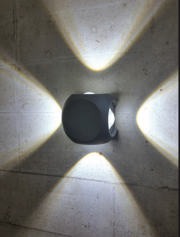 Sculptural Four-Beam Wall Light