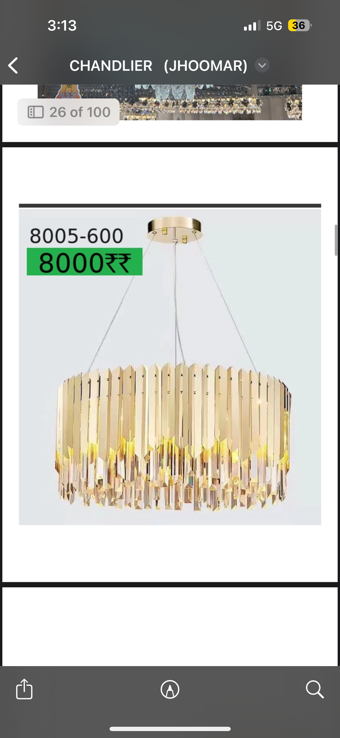 Contemporary Crystal Rod Chandelier