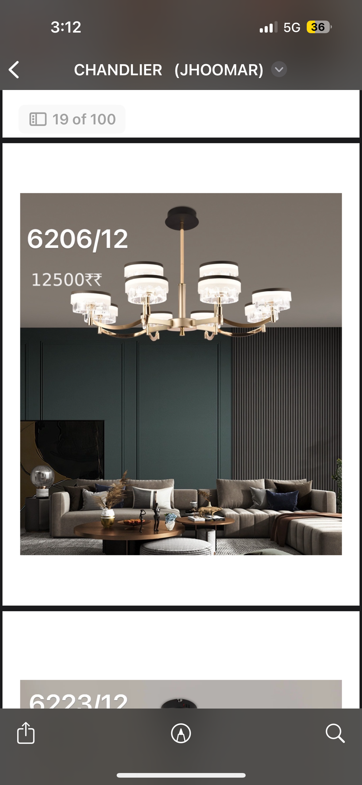 Tiered Modern Chandelier with Frosted Shades